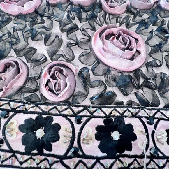 NWT Sue Wong Beaded Ribbon Embroidered Evening Formal Dress Size 4 $428 PINK - Picture 2 of 16